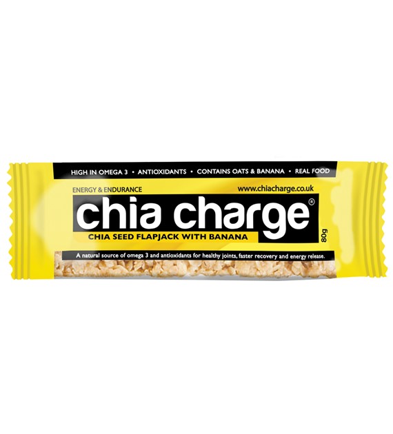Chia Charge Banana Flapjack - baton energetyczny bananowy z nasionami chia 80g
