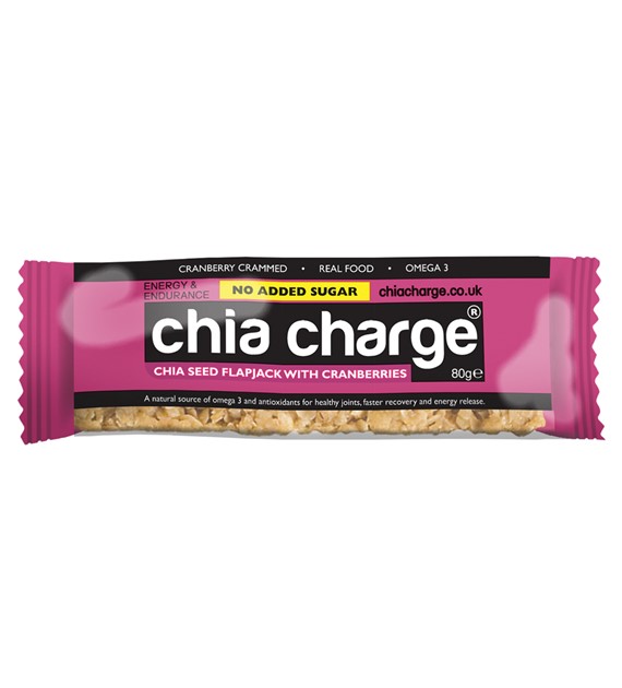 Chia Charge Berry Flapjack - baton energetyczny żurawinowy z nasionami chia 80g