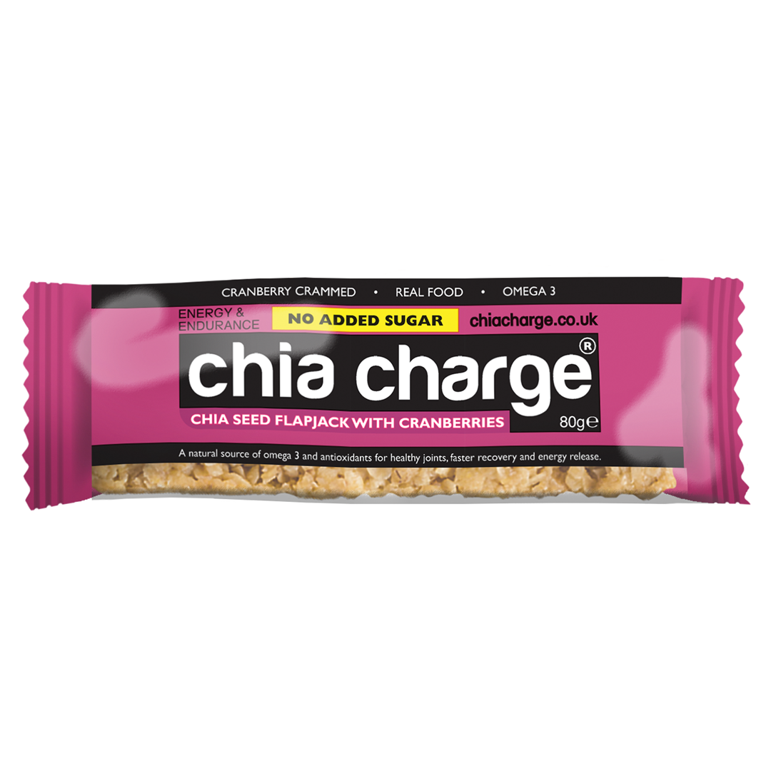 Chia Charge Berry Flapjack - baton energetyczny żurawinowy z nasionami chia 80g