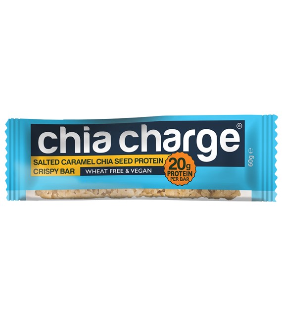 Chia Charge Protein Crispy Bar Vegan - Salted Caramel - baton białkowy słony karmel z nasionami chia 60g