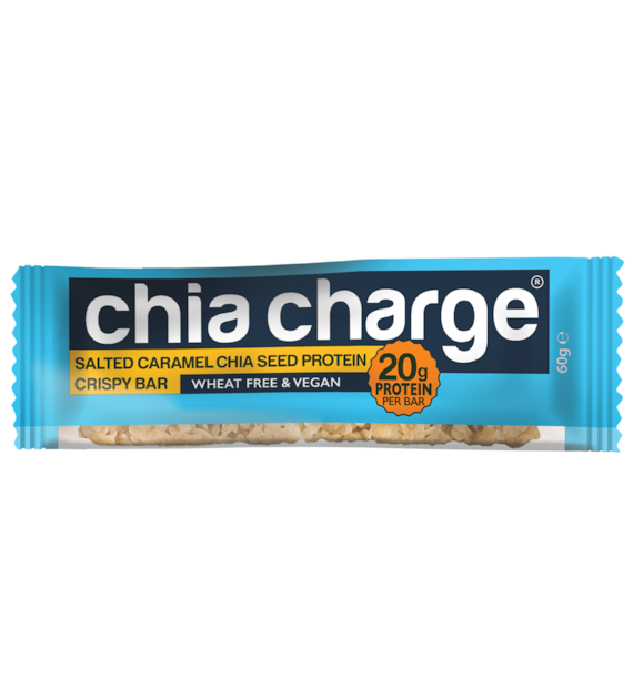 Chia Charge Protein Crispy Bar Vegan - Salted Caramel - baton białkowy słony karmel z nasionami chia 60g