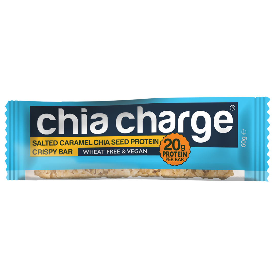 Chia Charge Protein Crispy Bar Vegan - Salted Caramel - baton białkowy słony karmel z nasionami chia 60g
