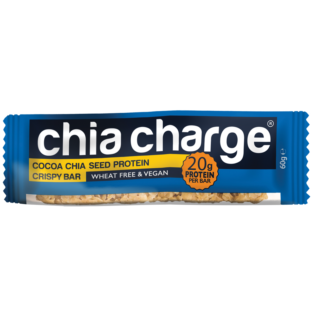 Chia Charge Protein Crispy Bar Vegan - Cocoa - baton białkowy kakaowy z nasionami chia 60g