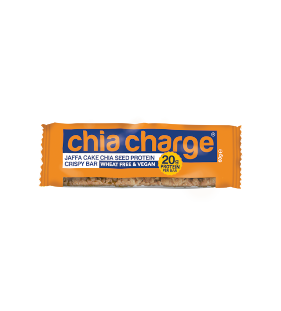 Chia Charge Protein Crispy Bar Vegan - Jaffa Cake - baton białkowy czekoladowo-pomarańczowy z nasionami chia 60g
