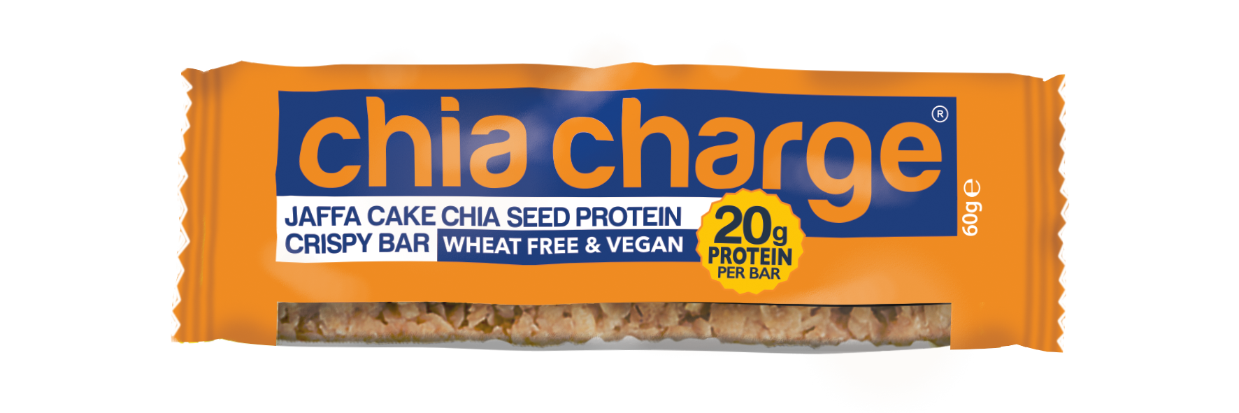 Chia Charge Protein Crispy Bar Vegan - Jaffa Cake - baton białkowy czekoladowo-pomarańczowy z nasionami chia 60g