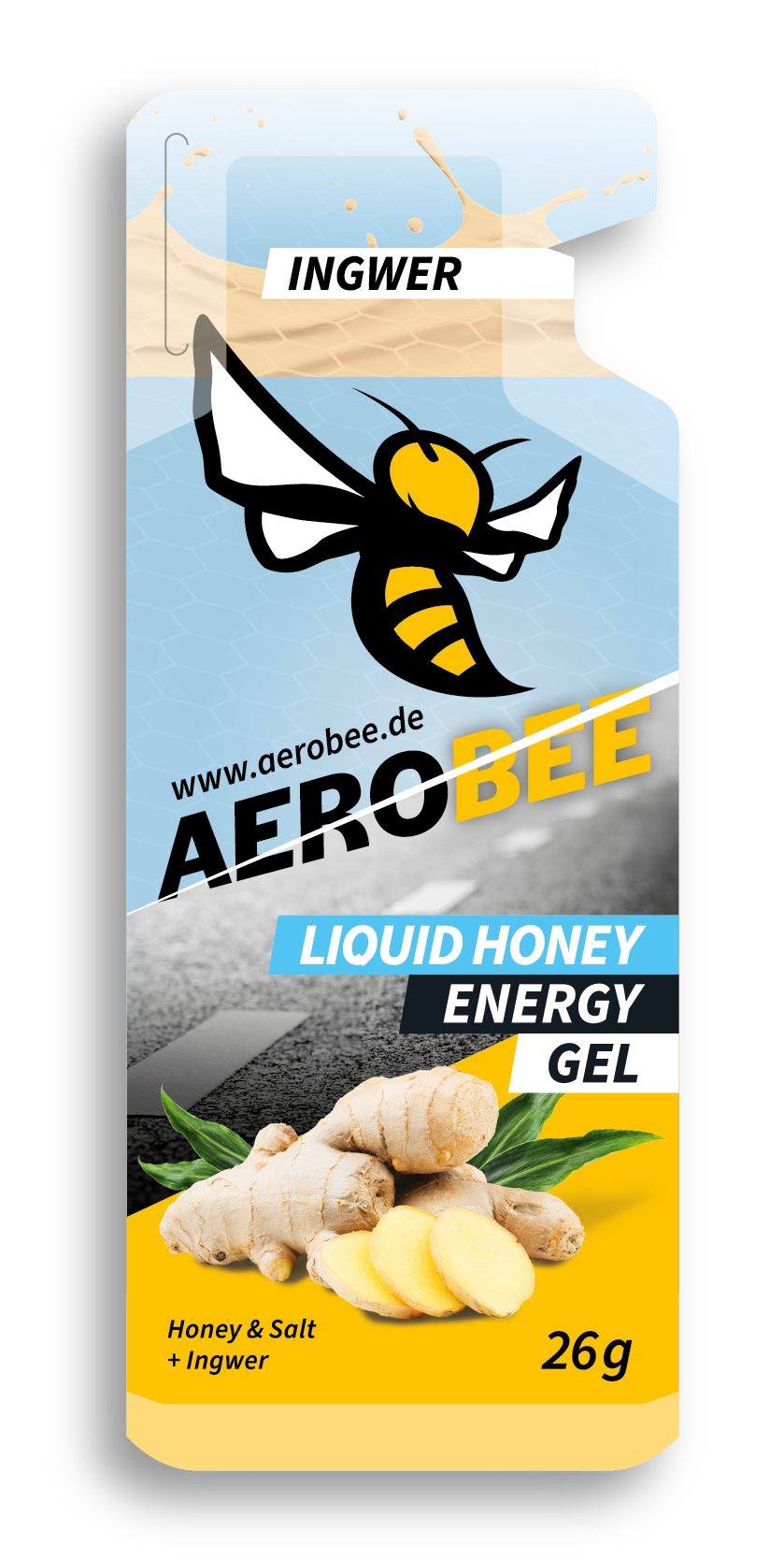 AeroBee Ingwer Liquid miodowy płynny żel energetyczny z imbirem 26 g