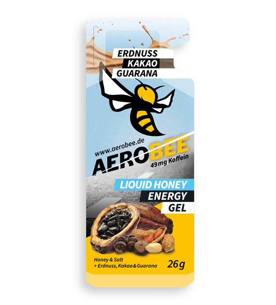 AeroBee Liquid Peanut & Kakao & Guarana miodowy płynny żel energetyczny z orzechami ziemnymi, kakao i guaraną 26 g