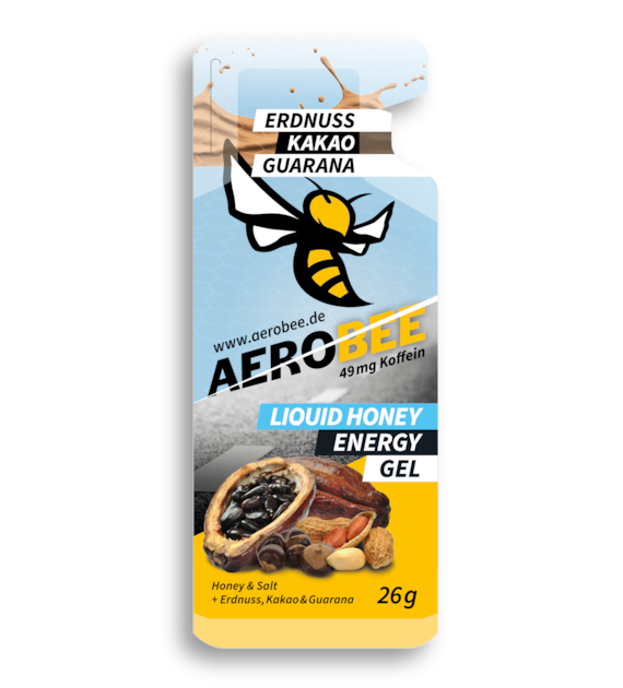 AeroBee Liquid Peanut & Kakao & Guarana miodowy płynny żel energetyczny z orzechami ziemnymi, kakao i guaraną 26 g