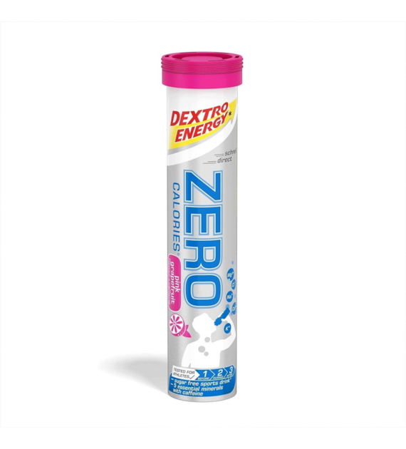 Dextro Energy Zero Calories Pink Grapefruit różowy grejpfrut z kofeiną tuba 20 x 4 g