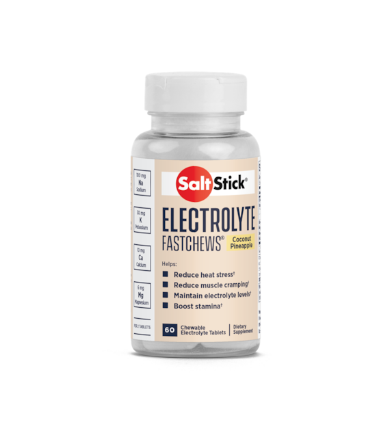 SaltStick Electrylote FastChews Coconut Pineapple butelka 60 szt. pastylki do żucia z elektrolitami o smaku kokosowo-ananasowym