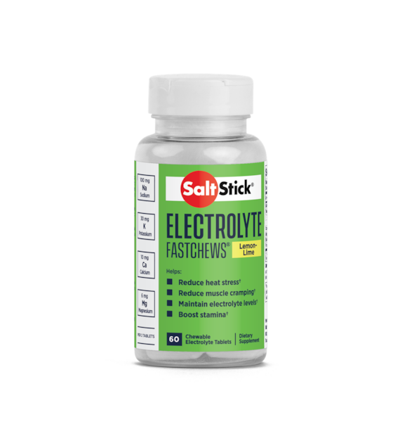 SaltStick Electrylote FastChews Lemon Lime butelka 60 szt. pastylki do żucia z elektrolitami o smaku cytrynowo-limonkowym