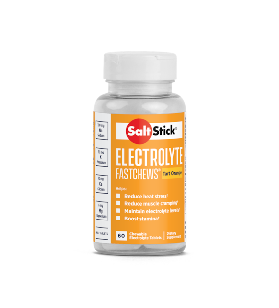 SaltStick Electrylote FastChews Tart Orange butelka 60 szt. pastylki do żucia z elektrolitami o smaku pomarańczowym