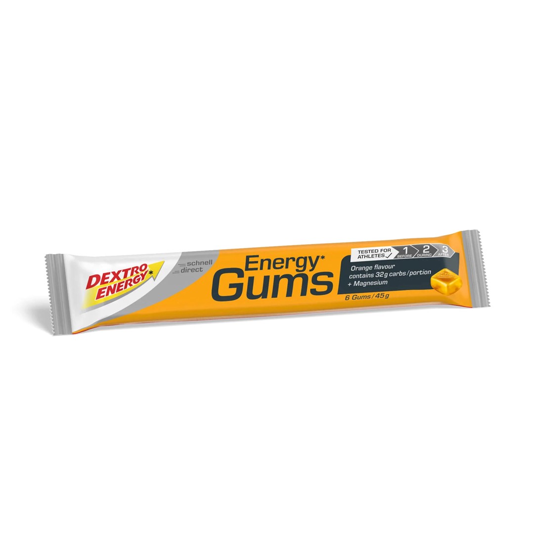 Dextro Energy Energy Gum Orange + Magnesium gumy energetyczne o smaku pomarańczowym z magnezem 45g