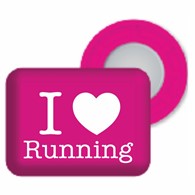 BibBits magnesy - kocham bieganie różowy