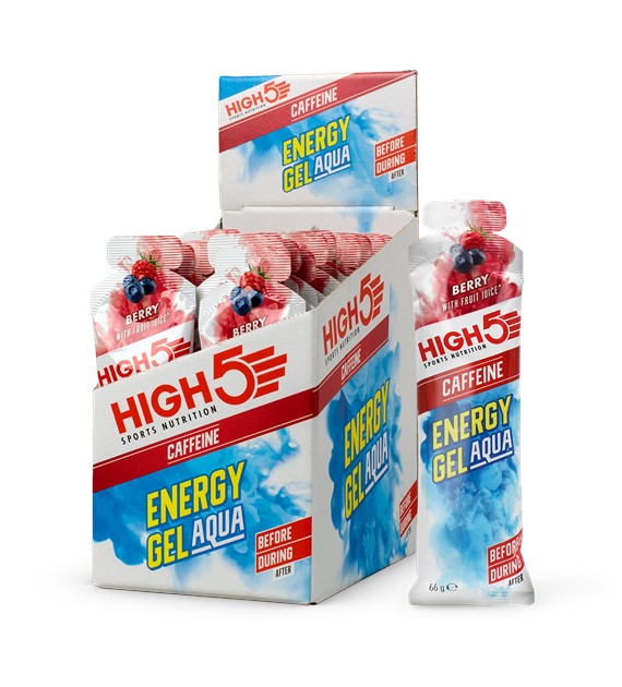 High5 Energy Gel Aqua Caffeine Berry płynny żel energetyczny z kofeiną o smaku jagodowym 66 g