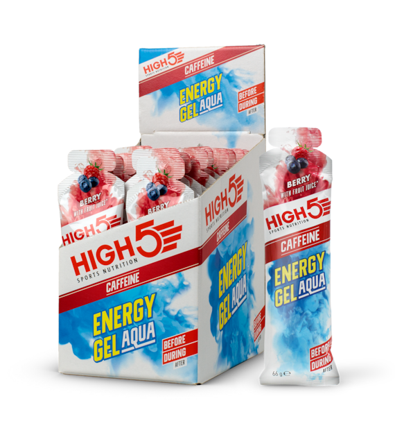 High5 Energy Gel Aqua Caffeine Berry płynny żel energetyczny z kofeiną o smaku jagodowym 66 g