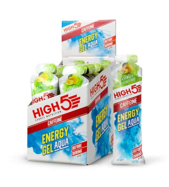 High5 Energy Gel Aqua Caffeine Citrus płynny żel energetyczny z kofeiną o smaku cytrusowym 66 g