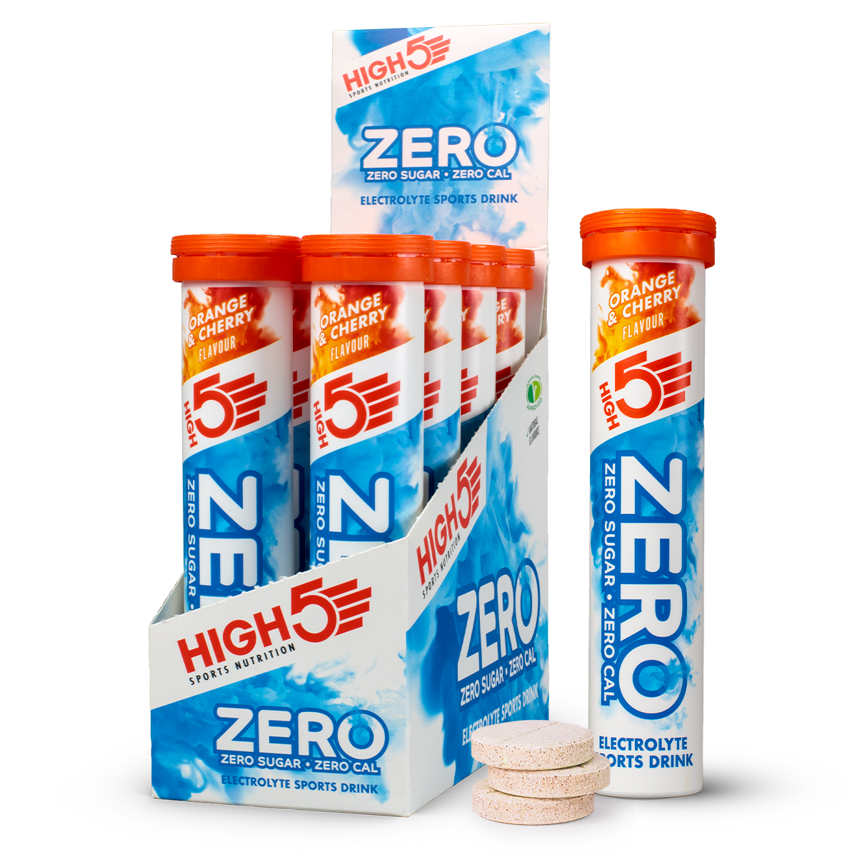 High5 Zero Electrolyte Sports Drink Orange & Cherry napój z elektrolitami o smaku pomarańczowo-wiśniowym 20 x 4 g