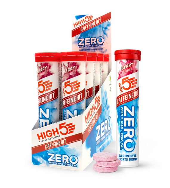 High5 Zero Electrolyte Sports Drink Caffeine Hit Berry napój z elektrolitami i z kofeiną o smaku jagodowym 20 x 4 g