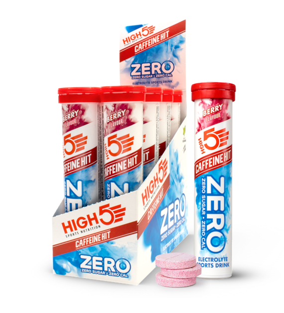 High5 Zero Electrolyte Sports Drink Caffeine Hit Berry napój z elektrolitami i z kofeiną o smaku jagodowym 20 x 4 g