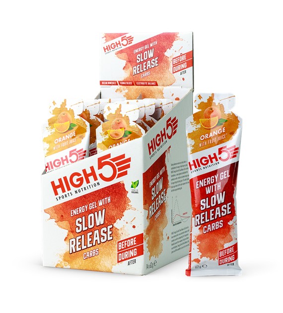 High5 Energy Gel with Slow Release Carbs Orange żel energetyczny z wolno działającymi węglowodanami o smaku pomarańczowym 62 g