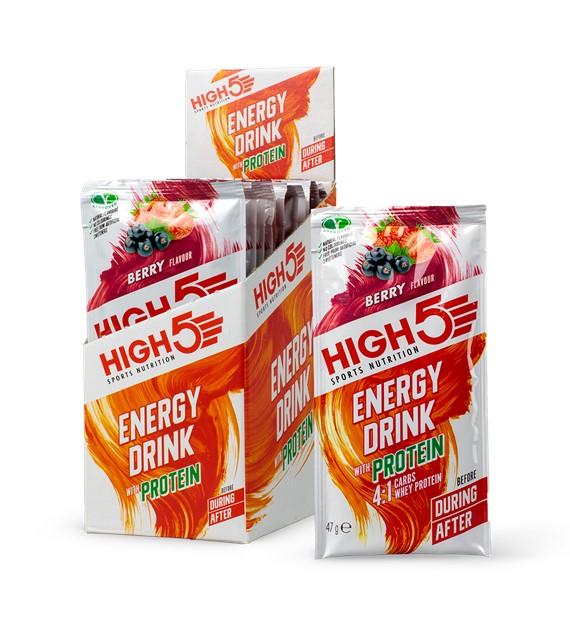 High5 Energy Drink with Protein (4:1) Berry napój energetyczny z białkiem (4:1) o smaku jagodowym saszetka 47 g