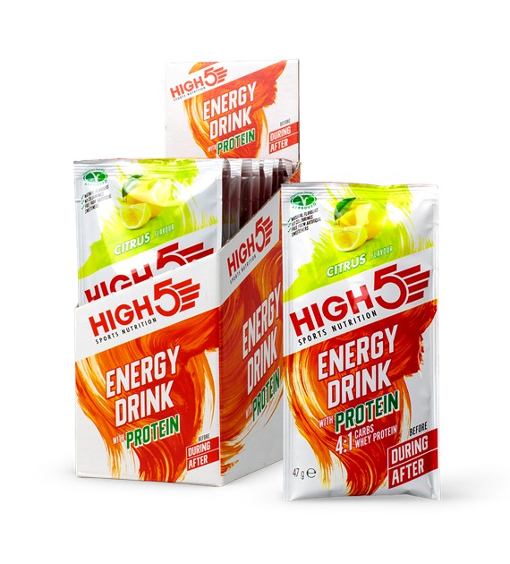 High5 Energy Drink with Protein (4:1) Citrus napój energetyczny z białkiem (4:1) o smaku cytrusowym saszetka 47 g