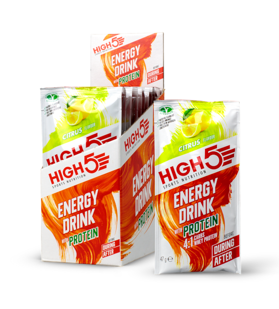 High5 Energy Drink with Protein (4:1) Citrus napój energetyczny z białkiem (4:1) o smaku cytrusowym saszetka 47 g
