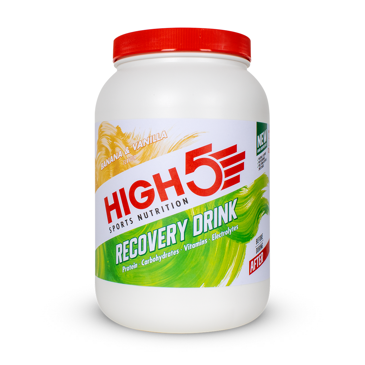 High5 Recovery Drink Banana & Vanilla napój białkowy o smaku bananowo-waniliowym puszka 1,6 kg