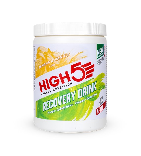 High5 Recovery Drink Banana & Vanilla napój białkowy o smaku bananowo-waniliowym puszka 450 g