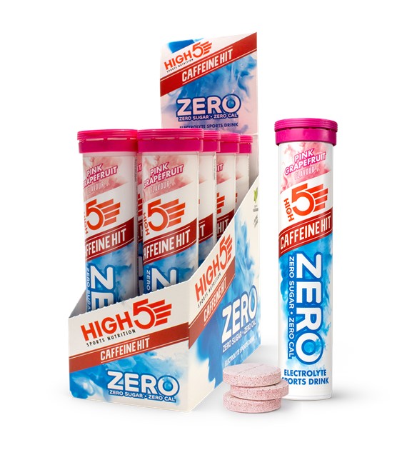 High5 Zero Electrolyte Sports Drink Caffeine Hit Pink Grapefruit napój z elektrolitami i z kofeiną o smaku różowego grejpfruta 20 x 4 g