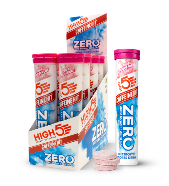 High5 Zero Electrolyte Sports Drink Caffeine Hit Pink Grapefruit napój z elektrolitami i z kofeiną o smaku różowego grejpfruta 20 x 4 g