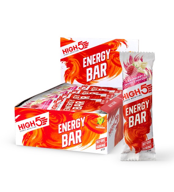 High5 Energy Bar Raspberry & White Choc baton energetyczny o smaku malinowym z białą czekoladą 55 g