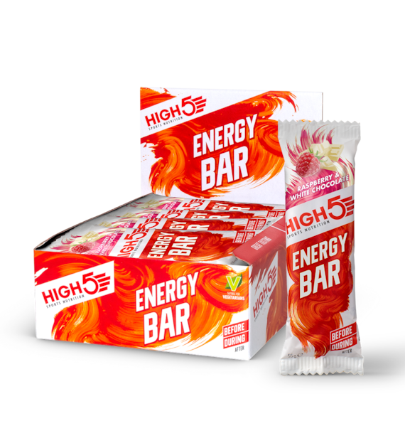 High5 Energy Bar Raspberry & White Choc baton energetyczny o smaku malinowym z białą czekoladą 55 g
