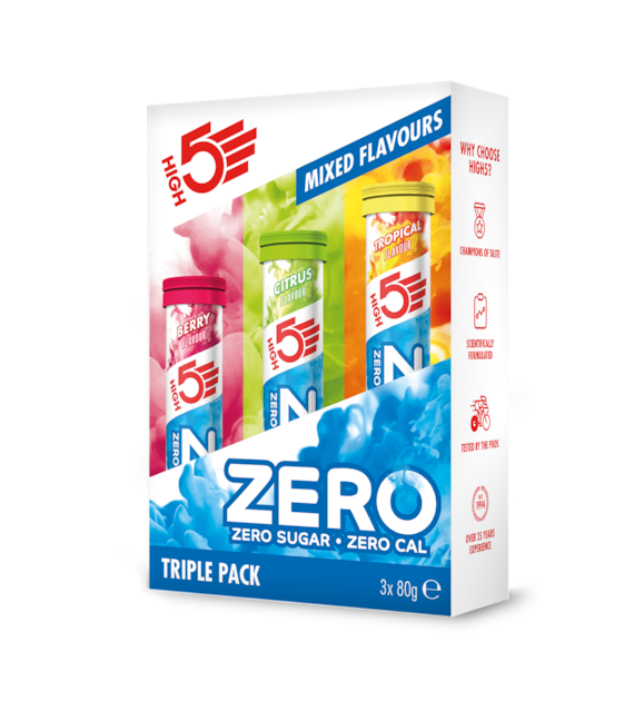 High5 Zero Electrolyte Sports Drink Triple Pack Berry, Citrus, Tropical - zestaw 3 napójów z elektrolitami 3 x 20 x 4 g