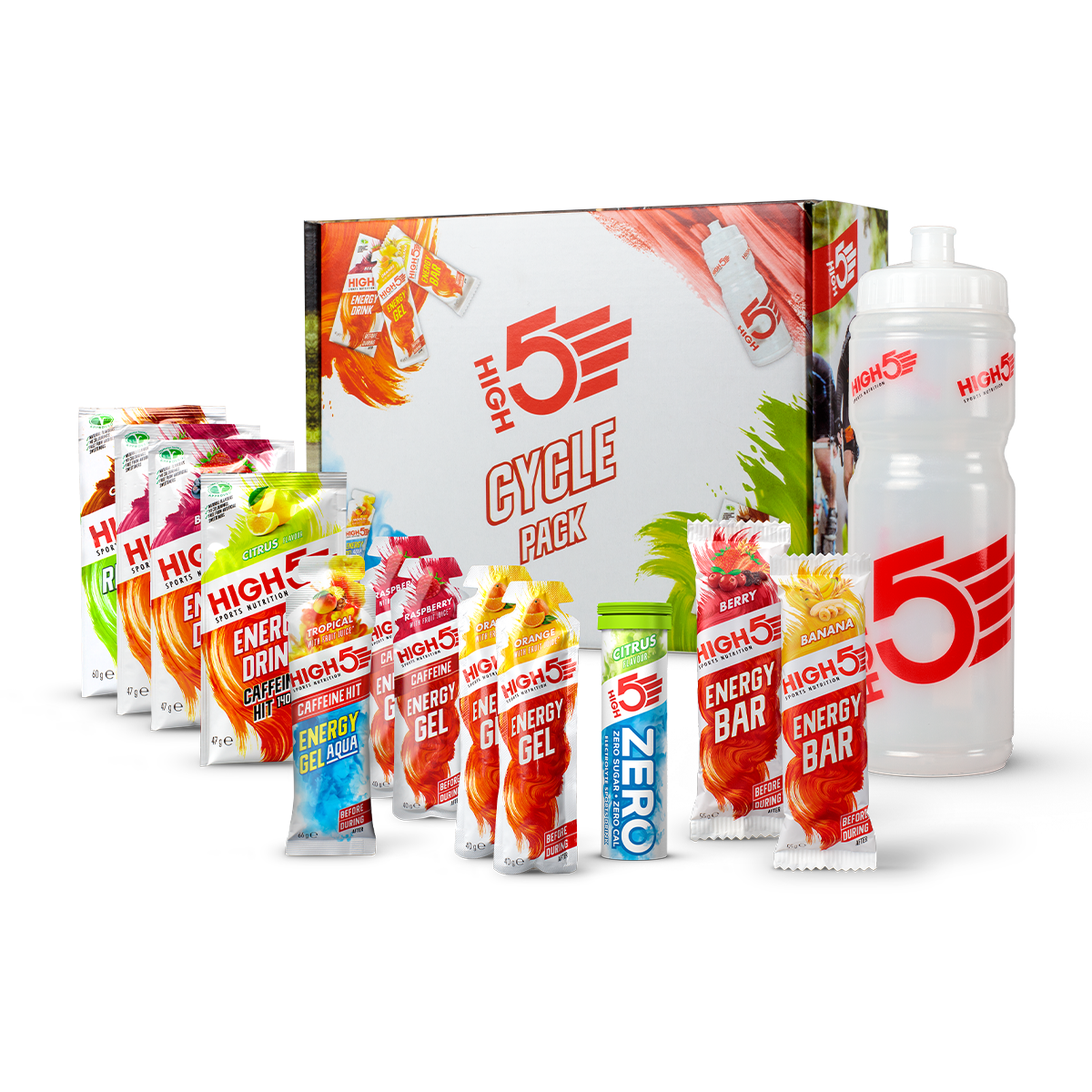 High5 Cycle Pack (zestaw żeli, batonów, napojów z bidonem)