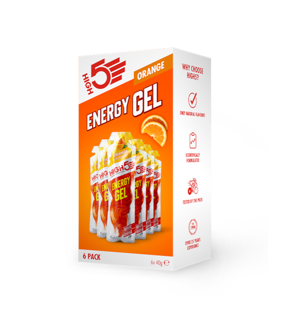 High5 Energy Gel Orange x6 zestaw 6 żeli energetyczny o smaku pomarańczowym 40 g