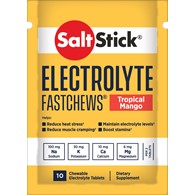 SaltStick Electrylote FastChews Tropical Mango pastylki do żucia z elektrolitami o smaku mango saszetka 10 szt.