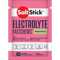 SaltStick Electrylote FastChews Watermelon pastylki do żucia z elektrolitami o smaku arbuzowym saszetka 10 szt.