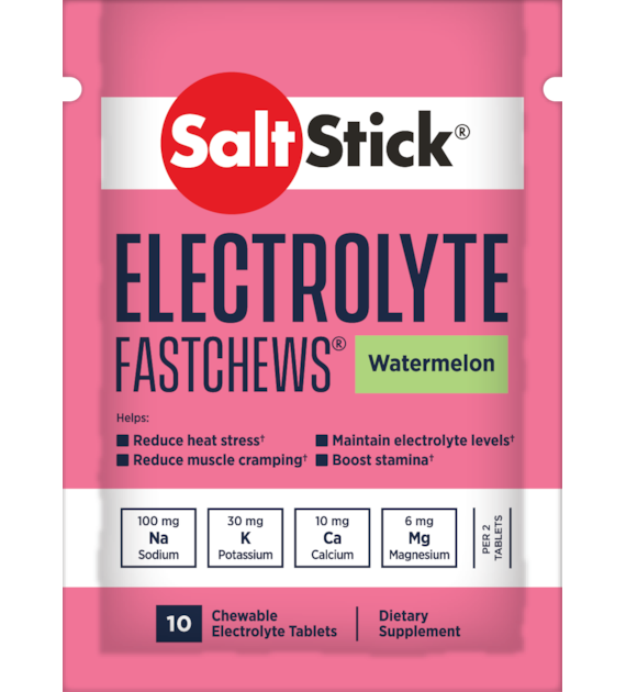 SaltStick Electrylote FastChews Watermelon saszetka 10 szt. pastylki do żucia z elektrolitami o smaku arbuzowym