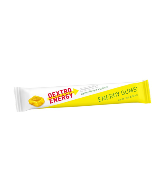 Dextro Energy Energy Gum Lemon + Sodium gumy energetyczne o smaku cytrynowym z sodem 45g