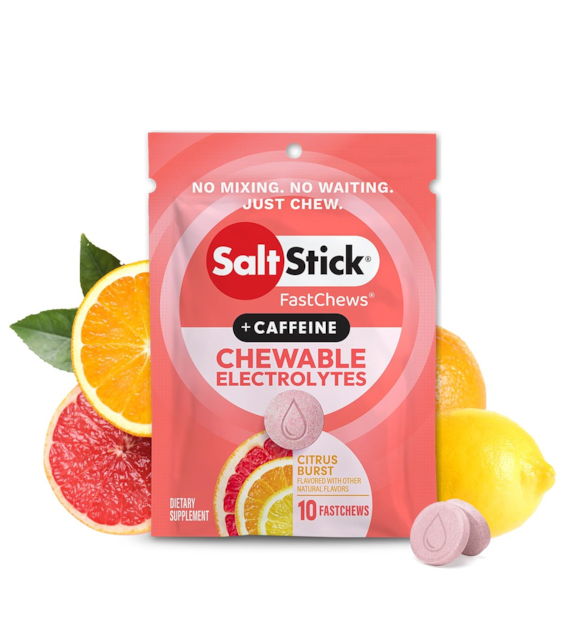 SaltStick Electrylote FastChews Citrus Burst + CAFFEINE saszetka 10 szt. pastylki do żucia