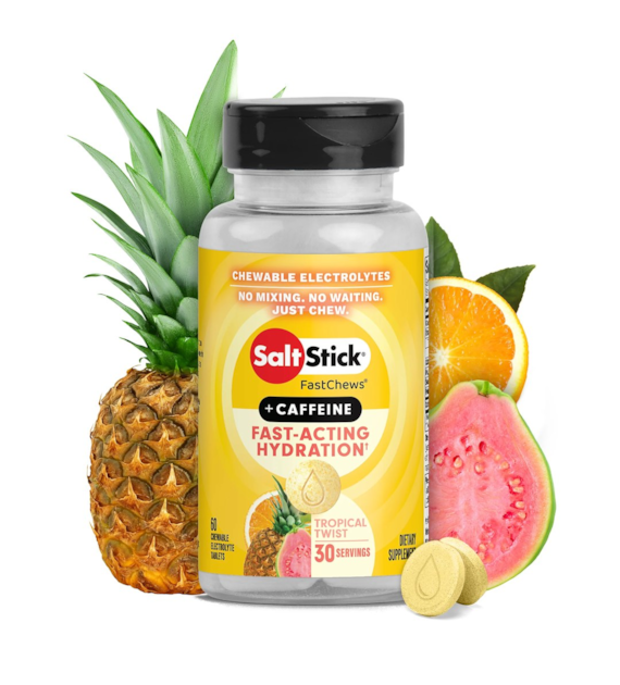 SaltStick Electrylote FastChews Tropical Twist + CAFFEINE butelka 60 szt.