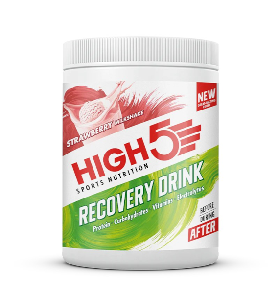 High5 Recovery Drink Strawberry Milkshake napój białkowy o smaku shake truskawkowego puszka 450 g