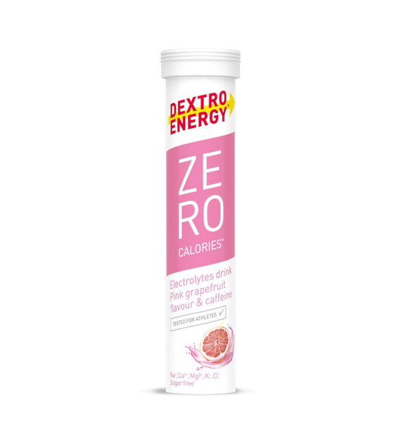 Dextro Energy Zero Calories Pink Grapefruit różowy grejpfrut z kofeiną tuba 20 x 4 g
