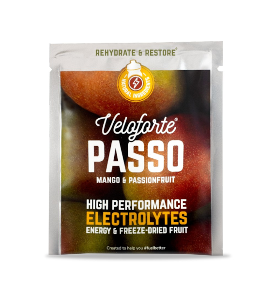 Veloforte Passo - napój węglowodanowy w proszku z elektrolitami (mango-marakuja) 27,5 g