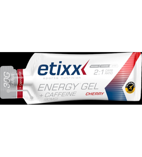 Etixx Energy Gel + Caffeine Cherry (2:1 Carb Ratio) 40 ml